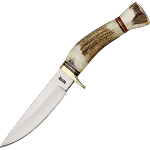 Marbles 818 Sapling Hunter Knife with Stag Handle with Brass Finger Guard
