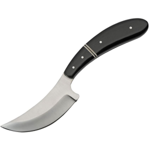 Pakistan Cutlery 203419HN Skinner Horn Satin Fixed Blade Knife Horn Black Handles