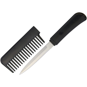 China Made 222 Comb Black Fixed Blade Knife