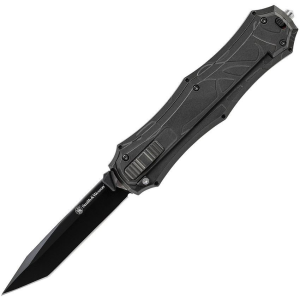 Smith & Wesson OTF9TB Otf Assist Finger Folding Pocket Knife with Black Sculpted Aluminum Handle