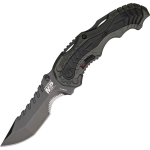 Smith & Wesson MP6S M&P Model 6 Assisted Opening Part Serrated Spear Point Linerlock Folding Pocket Knife