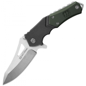 Lansky 7786 Responder X9 Linerlock Folding Pocket Stainless Blade Knife with Black and Green G-10 Handles