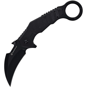 Smith & Wesson 1208411 Extreme Ops Karambit Linerlock Knife Black Handles