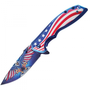 Frost FC86AM Flag Framelock Knife A/O Flag Handles