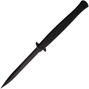 Rough Rider 2645 Assist Open Black Linerlock Knife Black G10 Handles