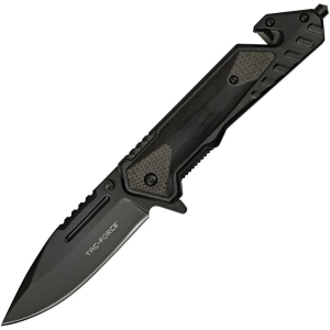 Tac Force 1045BK Assist Open Linerlock Knife with Black Handles