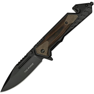 Tac Force 1045BR Assist Open Linerlock Knife with Brown Handles