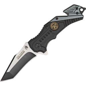 Tac Force 640SN Assisted Opening Tanto Point Linerlock Folding Pocket Knife with Black Finish Aluminum Handles