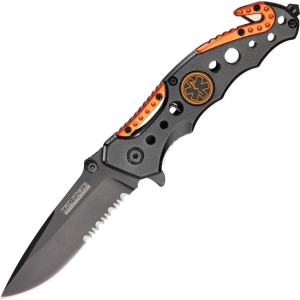 Tac Force 723EM Service Linerlock Assisted Opening Black Finish Blade Knife with Durable Black Composite Handles