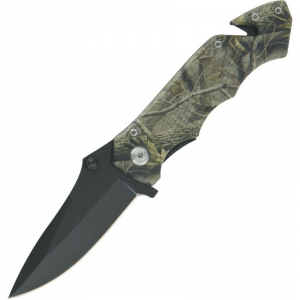 China Made M3476 Rescue Assisted Opening Linerlock Folding Pocket Knife with Camouflage Finish Aluminum Handles