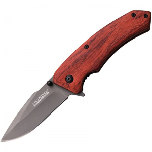 Tac Force 922 Assisted Opening Linerlock Folding Pocket Stainless Blade Knife with Brown Wood Handle