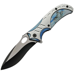 China Made 300490WF Wolf Linerlock Knife Assist Open