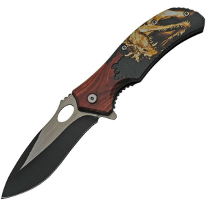 China Made 300496DR Wildlife Linerlock Knife Dragon A/O