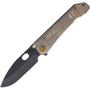 Medford 002DPQ01TM 187 Black D2 Drop Point Framelock Knife Tiger Handles