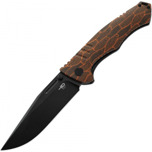 Bestech T2301F Keen II Framelock Knife Black/Org Handles