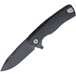 Lion Steel ROKABB ROK Framelock Knife with Black Aluminum Handle