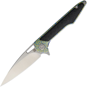 Artisan Knives 1821GSBU02 Small Archaeo Framelock Knife Blue Handles
