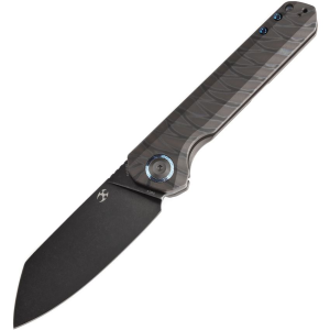 Kansept 1028A6 Bulldozer Black Framelock Knife Tiger Handles