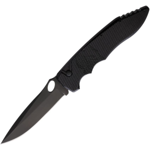 Piranha 10BKT Auto Predator Button Lock Knife Black Handles