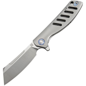 Artisan 1815GSGYM Tomahawk Framelock M390 Knife with Gray Titanium Handle