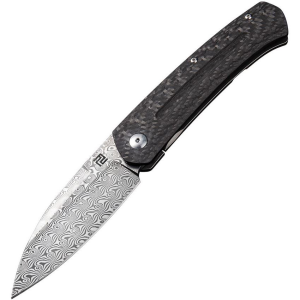 Artisan 1839GDCF Centauri Damasccus Framelock Knife Carbon Fiber Handles