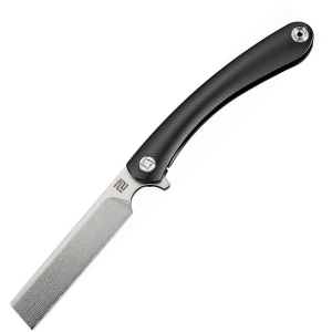 Artisan 1817GDBK Damascus Steel 3 1/2Inches Blade Orthodox Framelock Knife with Black Handle