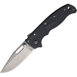 Demko AD20F2102 AD 20.5 Shark-Lock Stonewash Folding Knife Dark Gray Handles
