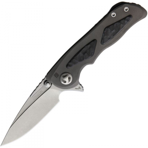 Real Steel 9468 Harrier Fledgling Framelock Knife Gray/Carbon Fiber Handles
