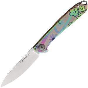 Karbon 108 Tidbit Floral Stainless Knife Multicolor Handles