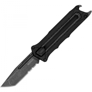 Kershaw 1195 Interstellar Slide Button Lock Black Knife Black Handles