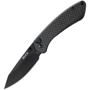 Buck 744CFS Sovereign Button Lock Knife Carbon Fiber Handles