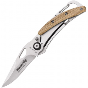 Blackfox 434ZW Framelock Folding Pocket Carabiner Drop Point Blade Knife with Zebra Wood Front Handle