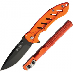 Bear & Son 71819 Framelock Knife/Edgemate Combo Orange Handles