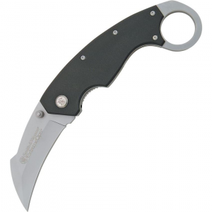 Smith & Wesson CK33 Karambit Framelock Folding Pocket Matte Finish Blade Knife with Black G-10 Handles