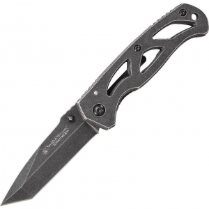 Smith & Wesson CK404 Extreme Ops Framelock Folding Pocket Knife with Stonewash Finish Stainless Handles