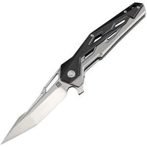 Artisan 1812GBKM Interceptor Linerlock M390 Knife with Black and Gray Titanium Handle