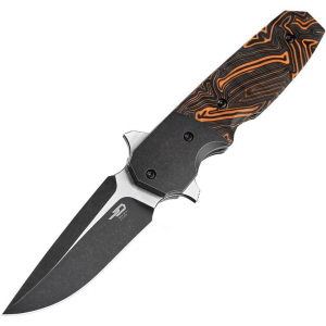 Bestech T2007B Freefall Linerlock Knife Black/Orange G10 Handles