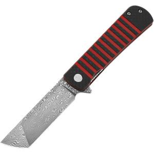Bestech L05B Titan Damascus Tanto Linerlock Knife Red G10/Carbon Fiber Handles