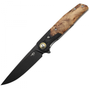 Bestech G19E Ascot Linerlock Knife Burl Wood Handles