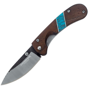 Condor Tool & 282834C Blue River Hunter Linerlock Knife Walnut/Turquoise Handles