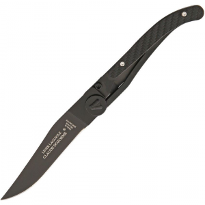 Claude Dozorme 16014203N4 Laguiole Black CF Linerlock Folding Pocket Knife