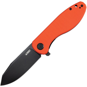 Kubey 358E Master Chief Black Linerlock Knife Orange Handles