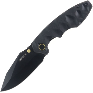 Defcon 004F2 Black Linerlock Knife Black/Gold Handles