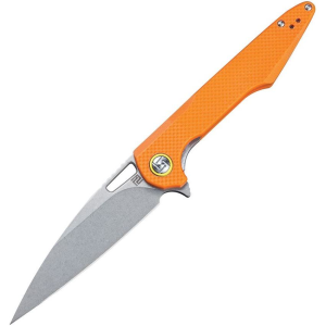 Artisan Knives 1821PSOEF Small Archaeo Linerlock Knife Orange Handles