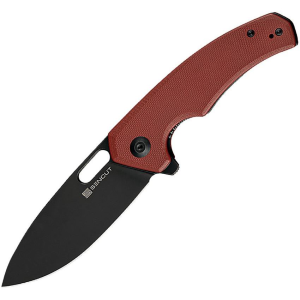 SenCut 06B Actium Black Stonewashed Linerlock Knife Burgundy Handles