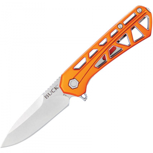 Buck 814ORS Mini Trace Stonewashed Linerlock Knife Orange Handles