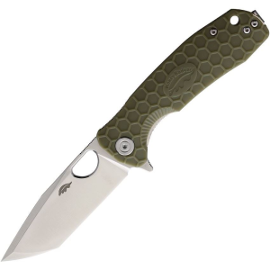 Honey Badger 1333 Medium Tanto Linerlock Knife Green Handles