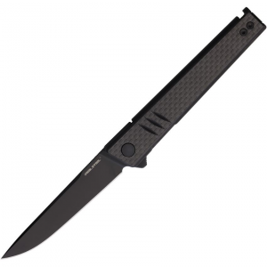 Real Steel 8071CB Kikashi Black Linerlock Knife Carbon Fiber Handles