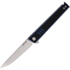 Real Steel 8071DS Kikashi Stonewash Linerlock Knife Black/Blue Handles