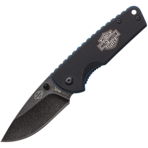 Case 52161 Harley Tec X Drop Point Linerlock Folding Pocket Knife with Black G-10 Handle